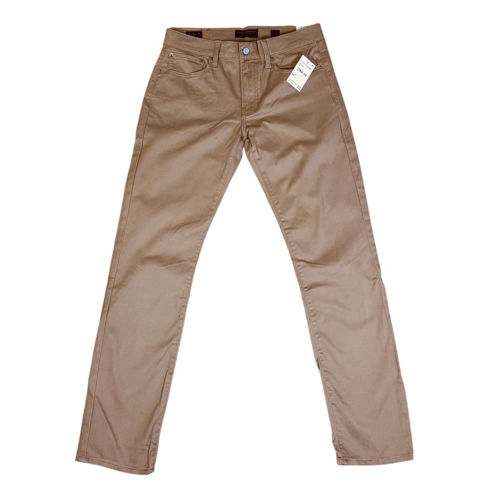 Lucky Brand 121‎ Slim Straight Pants NWT 31x32 Tan Men's Stretch Casual Chinos